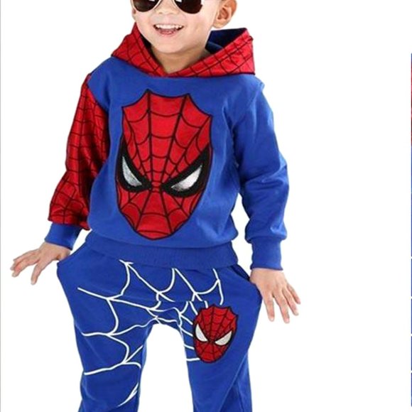 KIDS SPIDERMAN BLUE HOODIE and PANTS SET. - Picture 5 of 14